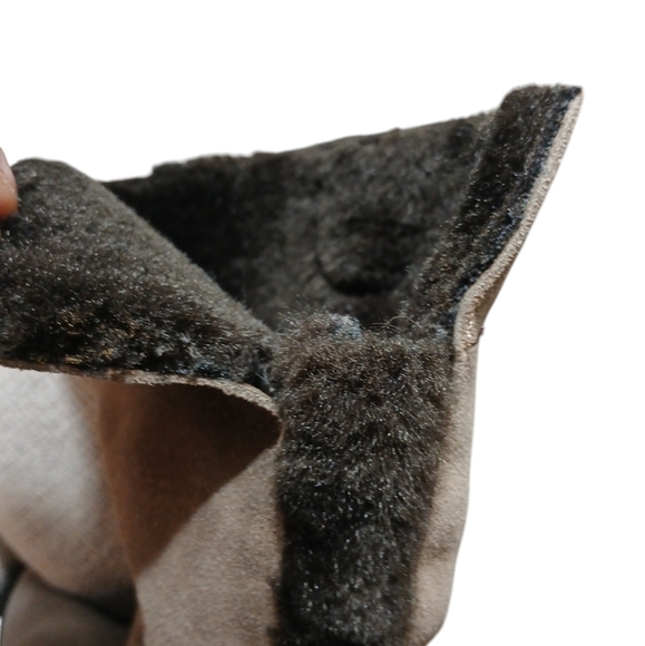 Stuart Weitzman Light Taupe Suede Wedge Boot Winter Slouch Boot size 7 - Picture 10 of 11